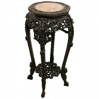 Chinese Marble Top Plant Stand