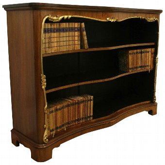 Victorian Serpentine Mahogany Open Bookcase