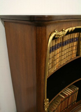Antique Victorian Serpentine Mahogany Open Bookcase