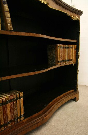 Antique Victorian Serpentine Mahogany Open Bookcase