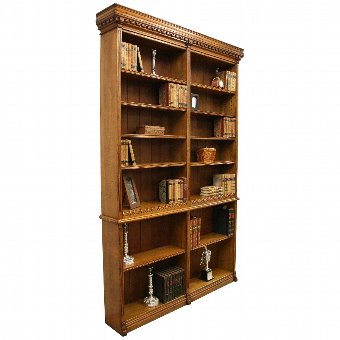 Victorian Oak Open Bookcase