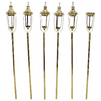 Set of 6 Brass Processional Candle Holders