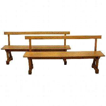 Pair of Oak Benches/Pews