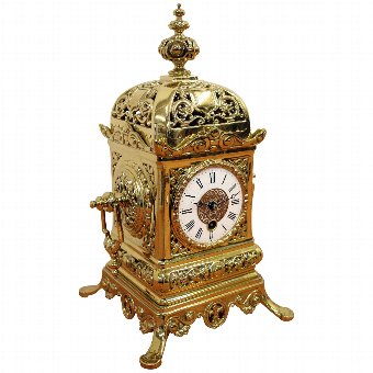 Victorian Cast Brass Mantel Clock
