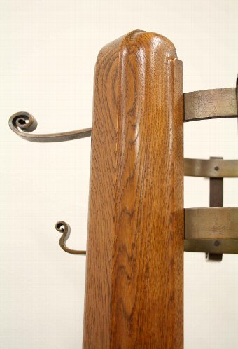 Antique Art Deco Oak Hall Stand