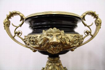 Antique Pair of French Gilt Bronze Urns