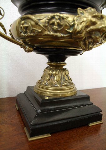 Antique Pair of French Gilt Bronze Urns