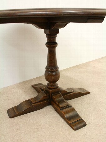 Antique Edwardian Oak Circular Occasional Table