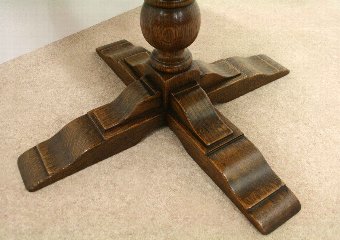Antique Edwardian Oak Circular Occasional Table