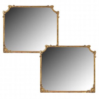 Pair of Continental Giltwood Mirrors