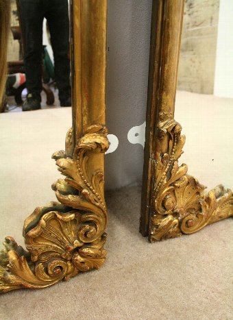 Antique Pair of Continental Giltwood Mirrors