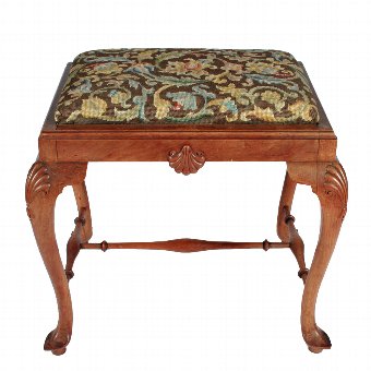 Antique Queen Anne Style Walnut Stool