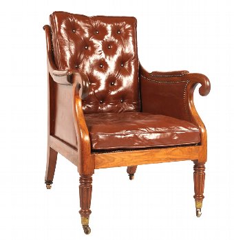 Regency Mahogany Library Chair