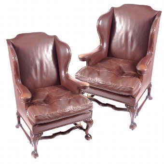 Pair of Dublin Wing Back Armchairs