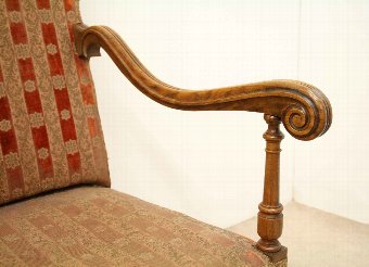 Antique Pair of French Walnut Low Armchairs