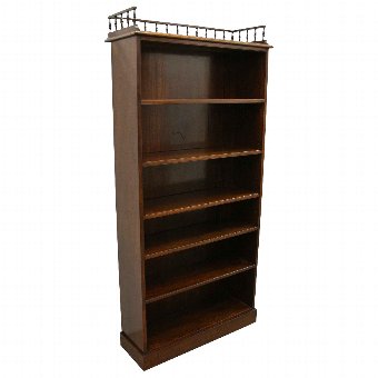 Tall Edwardian Mahogany Open Bookcase