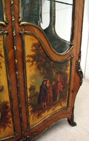 Antique French Kingwood Vitrine Cabinet