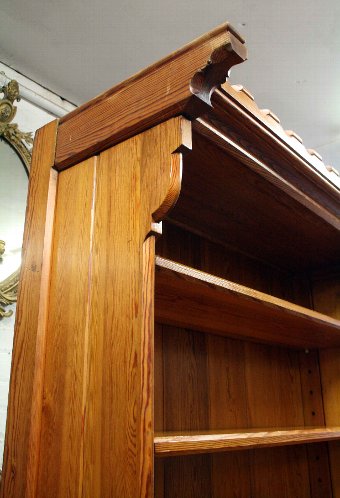 Antique Pair of Gothic Revival Pitch Pine Open Bookcases