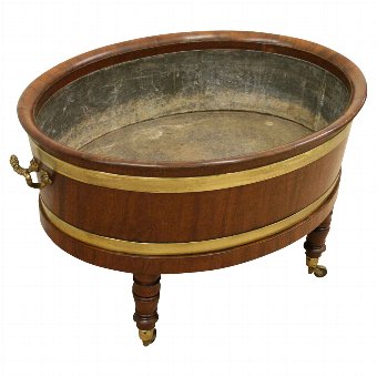 Late George III Mahogany Oval Wine Cooler