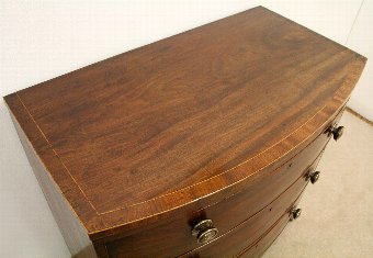Antique George III Mahogany Bow Front Chest of Drawers