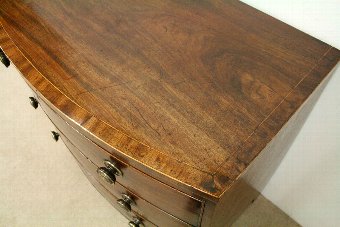 Antique George III Mahogany Bow Front Chest of Drawers