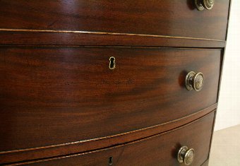Antique George III Mahogany Bow Front Chest of Drawers