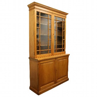 Late Victorian Pine Cabinet Bookcase