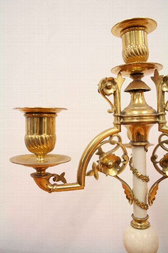 Antique Pair of Victorian Gilt and Ivory Candelabra