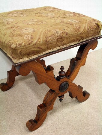 Antique Early Victorian Rosewood Stool