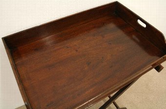Antique Early Victorian Mahogany Butlers Tray and Stand