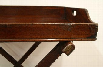 Antique Early Victorian Mahogany Butlers Tray and Stand