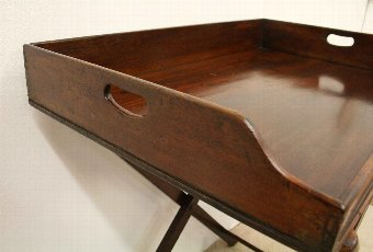 Antique Early Victorian Mahogany Butlers Tray and Stand