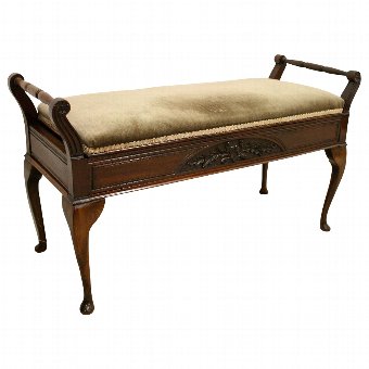 Edwardian Mahogany Duet Piano Stool