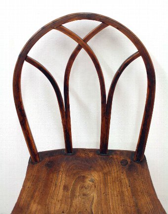 Antique Gothic Style Yew and Elm Side Chair