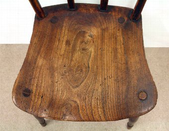 Antique Gothic Style Yew and Elm Side Chair