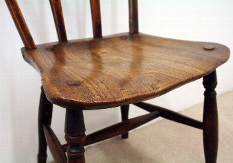 Antique Gothic Style Yew and Elm Side Chair