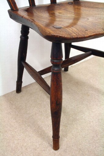 Antique Gothic Style Yew and Elm Side Chair