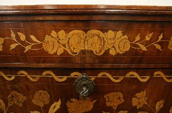 Antique Dutch Marquetry Fall Front Secretaire