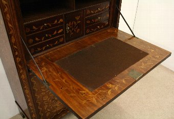 Antique Dutch Marquetry Fall Front Secretaire
