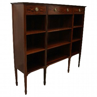 Edwardian Sheraton Style Open Bookcase