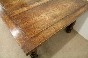 Antique Jacobean Style Oak Pull Out Dining Table