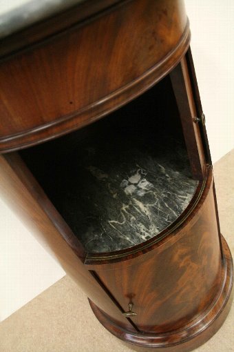 Antique Biedermeier Mahogany Pedestal Bedside Locker