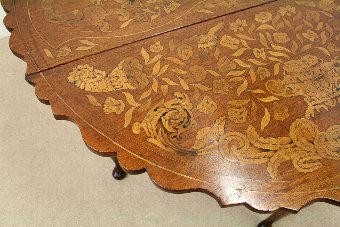 Antique Dutch Mahogany and Marquetry Drop Leaf Table