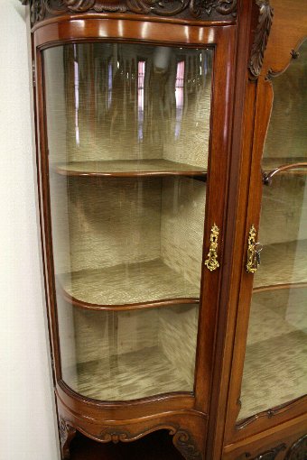 Antique Louis XV Style Mahogany Display Cabinet