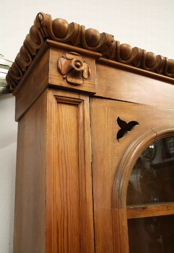 Antique Victorian Pine Four Door Bookcase