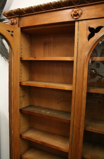 Antique Victorian Pine Four Door Bookcase