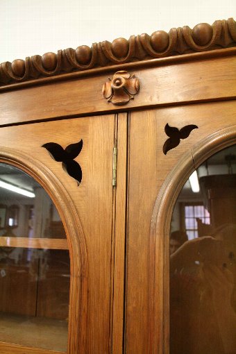 Antique Victorian Pine Four Door Bookcase