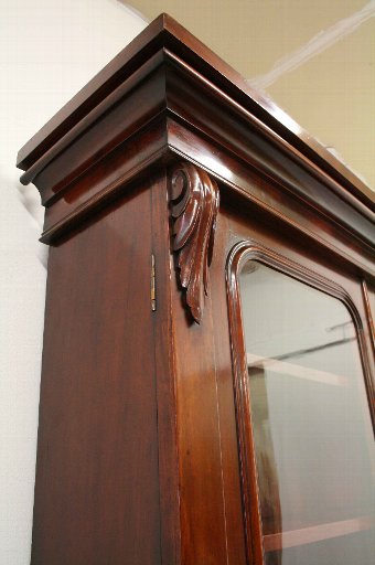 Antique Mid Victorian Mahogany Cabinet Bookcase