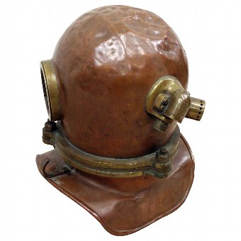 Antique Brass and Copper Divers Helmet