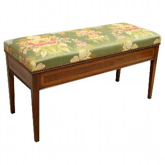 Sheraton Style Mahogany Duet Stool
